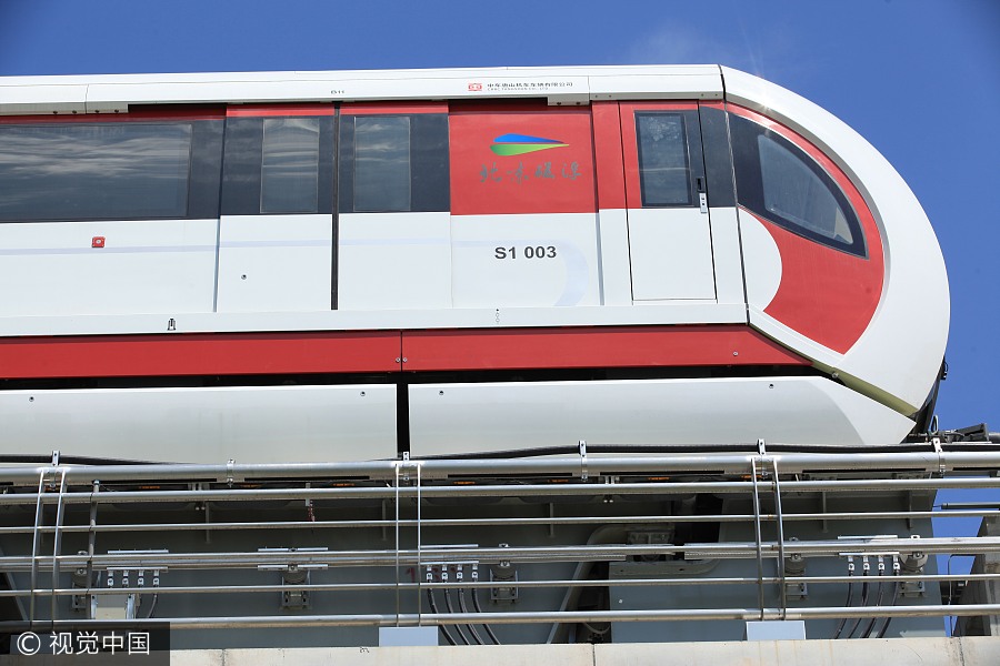 Primeiro trem maglev de Beijing inicia opera??es de teste