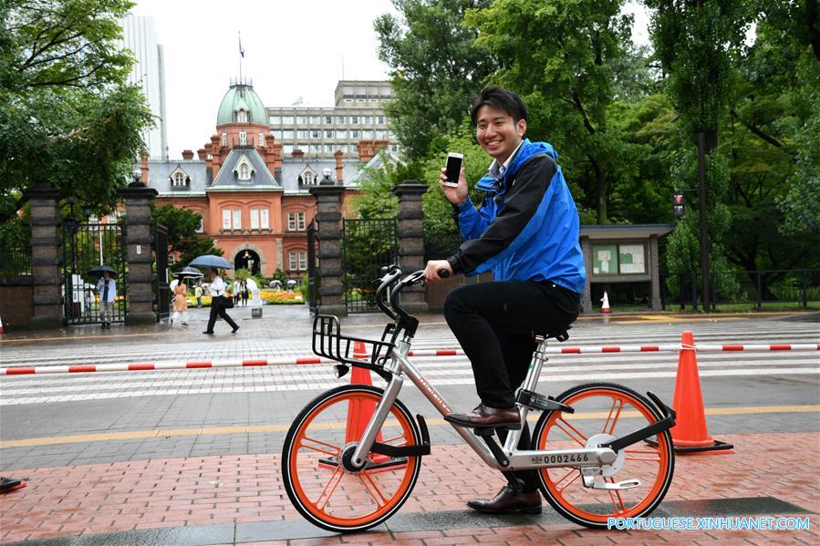 Mobike lan?a servi?o de bicicletas compartilhadas em Sapporo, Jap?o