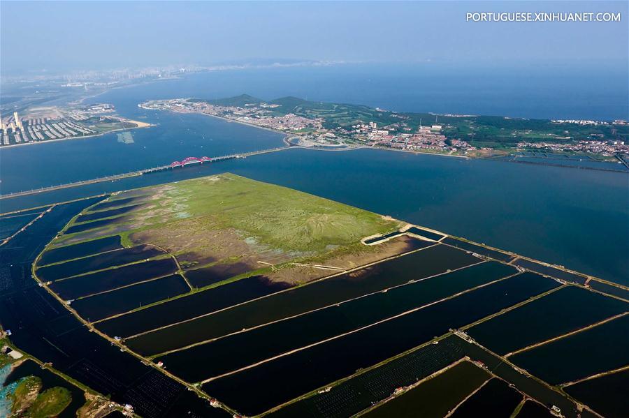 Paisagem da ilha Yangma em Shandong