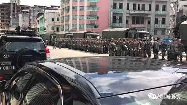 Tuf?o Hato: Soldados da Guarni??o do ELP em Macau s?o mobilizados para opera??es de limpeza