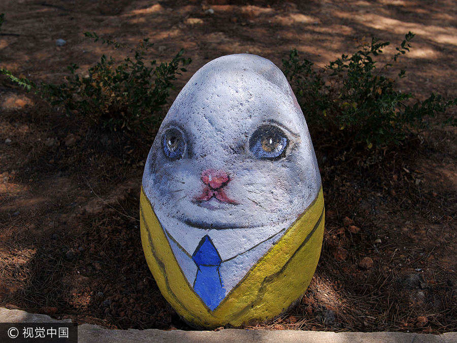 Pinturas 3D transformam vila chinesa em jardim zoológico