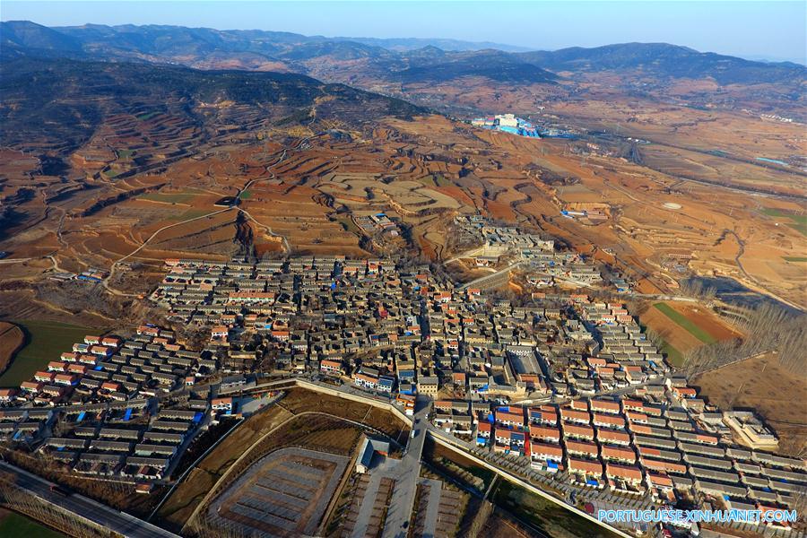 Paisagens das aldeias de Shanxi, no norte da China
