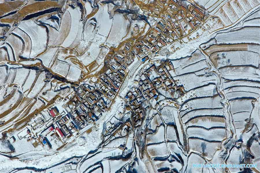Paisagens das aldeias de Shanxi, no norte da China