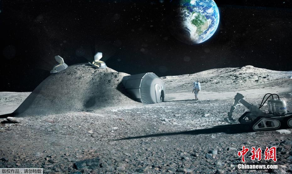 AEE publica fotos da futura base lunar construída através de impress?o 3D