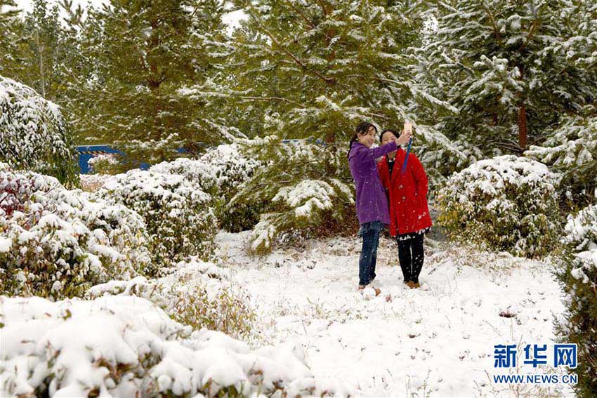 Frente fria traz queda de neve ao norte da China