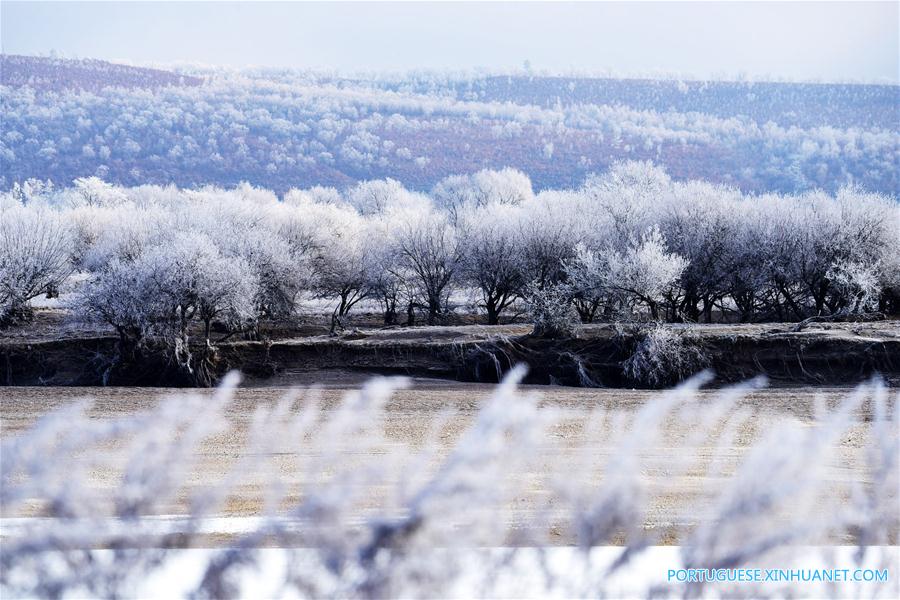 Paisagem de sincelo em Heilongjiang, no nordeste da China