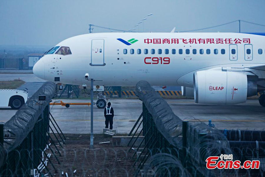 Avi?o comercial C919 realiza testes finais em Shanghai