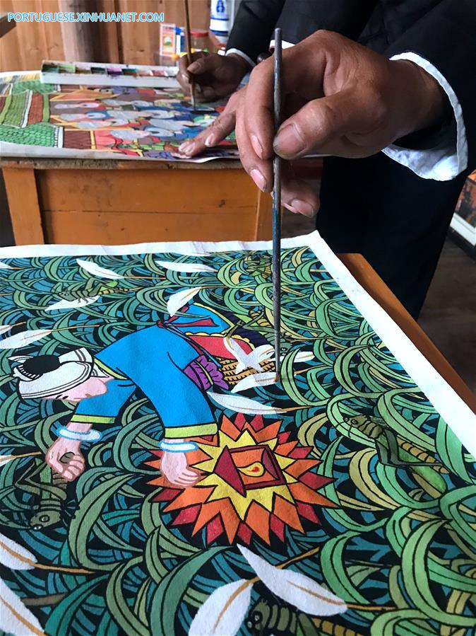 Pinturas da etnia Dong em Zhuang de Guangxi