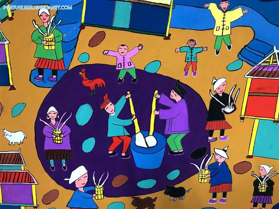 Pinturas da etnia Dong em Zhuang de Guangxi