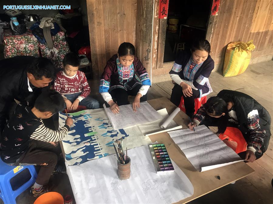 Pinturas da etnia Dong em Zhuang de Guangxi