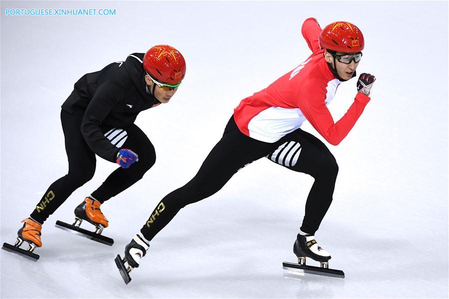 Equipe de patina??o de pista curta da China treina na Coreia do Sul para os Jogos Olímpicos de Inverno de PyeongChang 2018