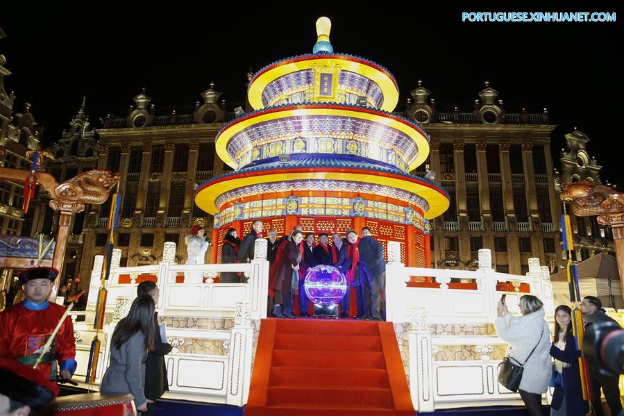 Exposi??o de lanternas chinesas inaugurada em Bruxelas