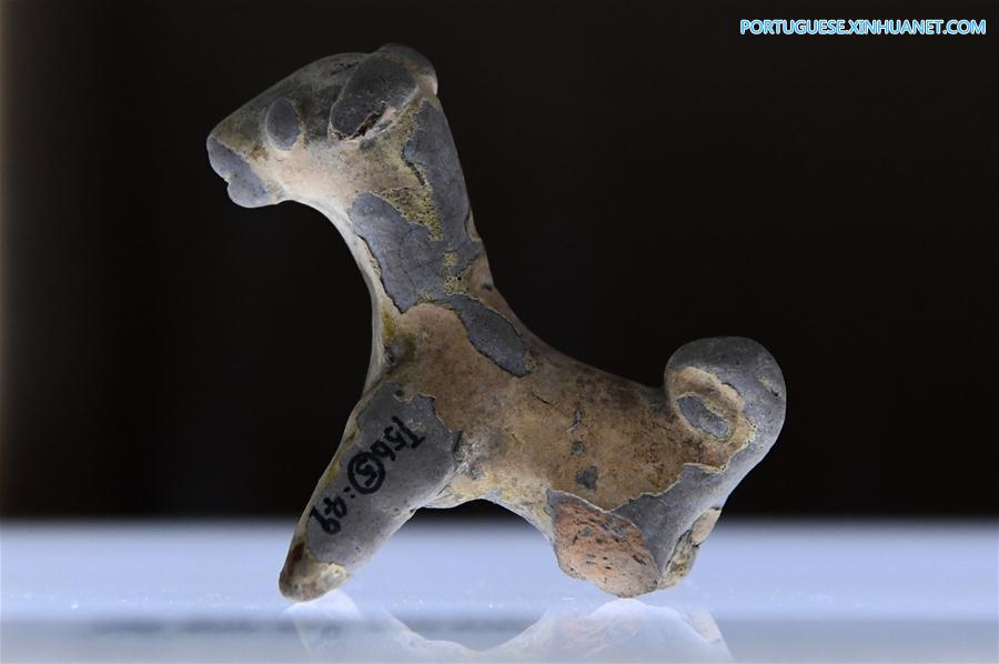 Exposi??o no templo Qingliang do museu do Forno Ru em Henan