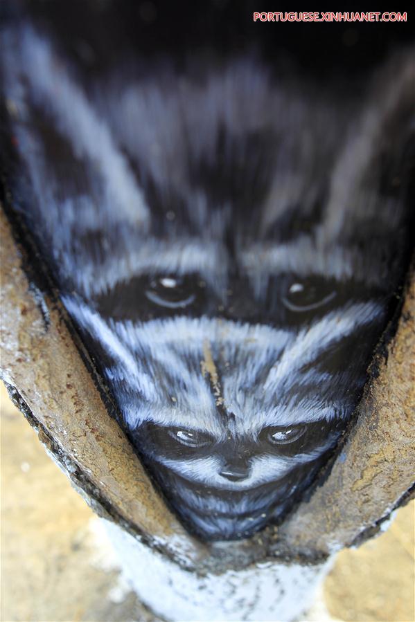 Desenhos em árvores atraem turistas em parque de Ningxia
