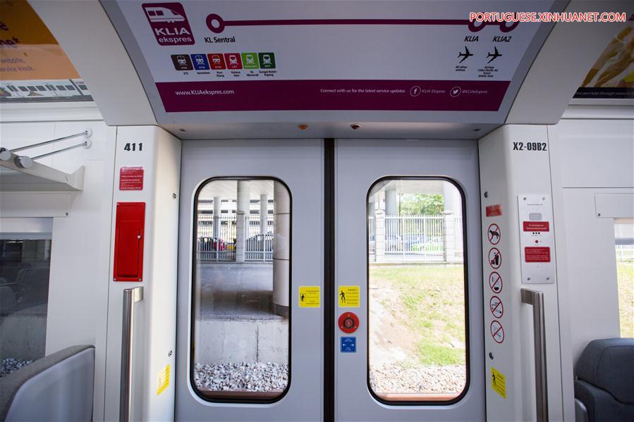 Trens de fabrica??o chinesa entregues ao servi?o de liga??o ferroviária de aeroporto na Malásia