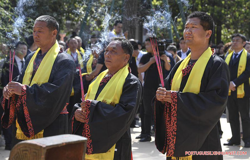 Cerim?nia realizada em Shaanxi em memória do emissário Zhang Qian