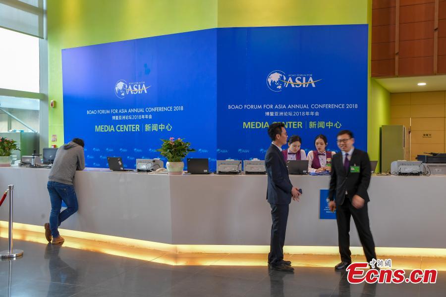 Fórum Boao para a ásia abre portas do centro de imprensa