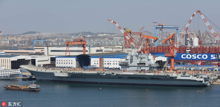 Primeiro porta-avi?es chinês de fabrico doméstico entra na fase final de constru??o