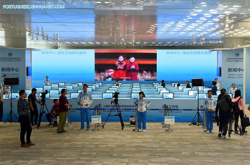 Centro de mídia da cúpula da OCS é aberto