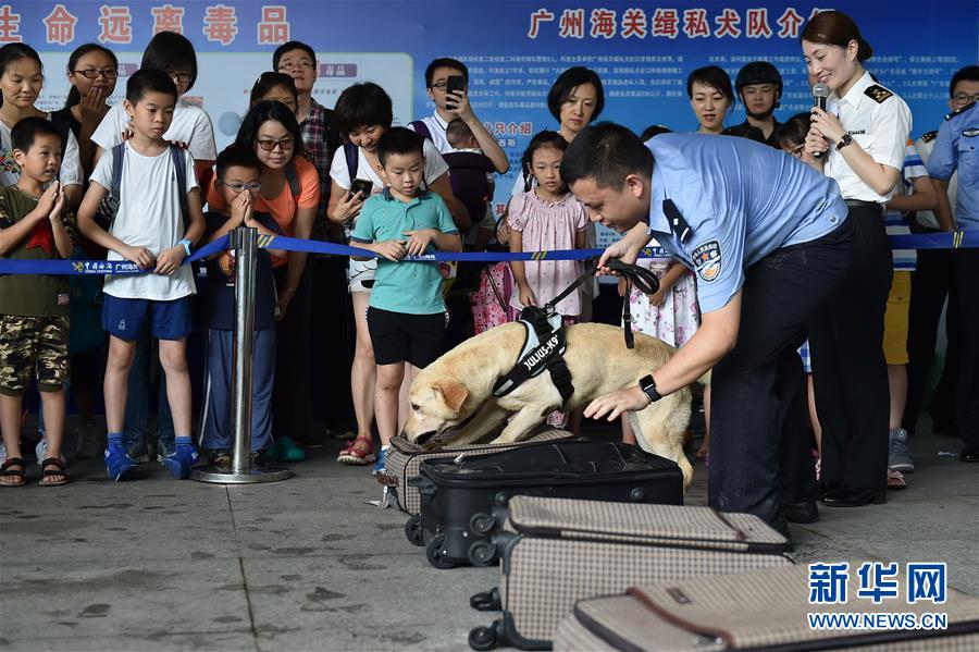 Alfandega de Guangzhou realiza dia aberto sobre combate às drogas