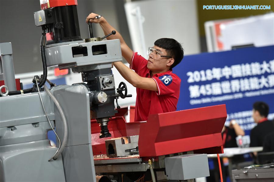 Testes da Competi??o ChinaSkills 2018 em Guangzhou