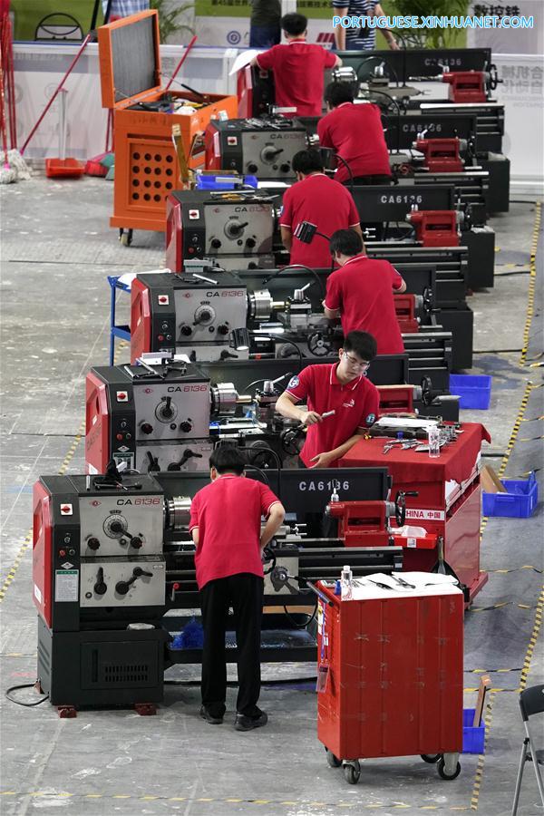 Testes da Competi??o ChinaSkills 2018 em Guangzhou