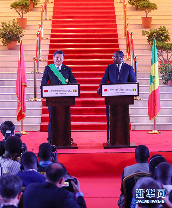 Presidentes chinês e senegalês prometem criar um melhor futuro para as rela??es bilaterais