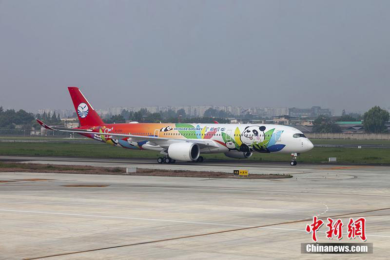 Transportadora aérea de Sichuan apresentou novos Airbus A350 ilustrados com pandas