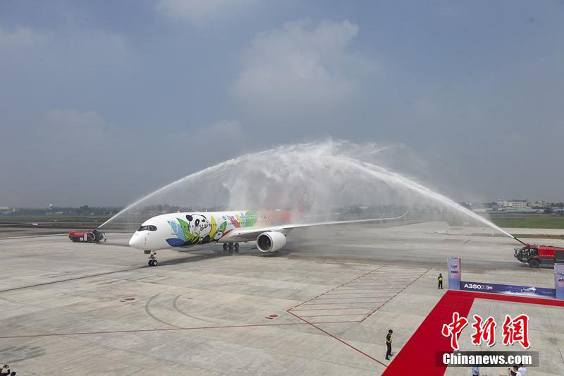Transportadora aérea de Sichuan apresentou novos Airbus A350 ilustrados com pandas