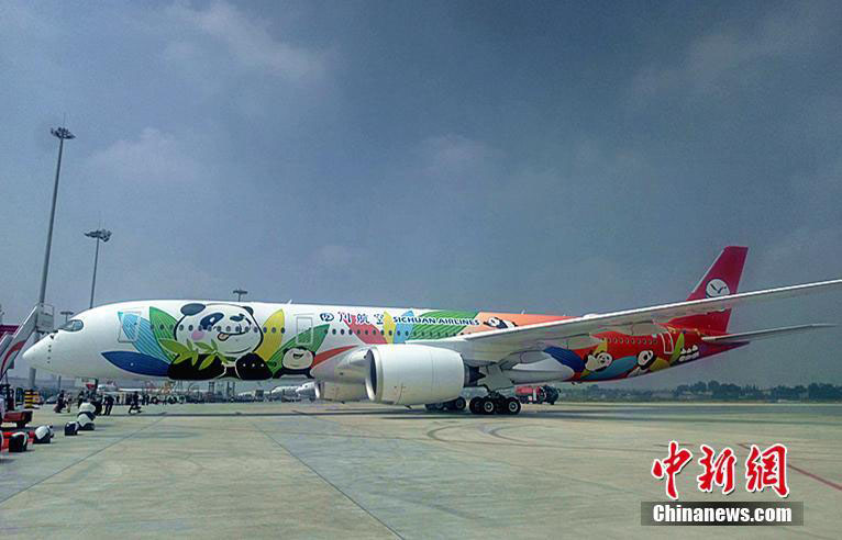 Transportadora aérea de Sichuan apresentou novos Airbus A350 ilustrados com pandas