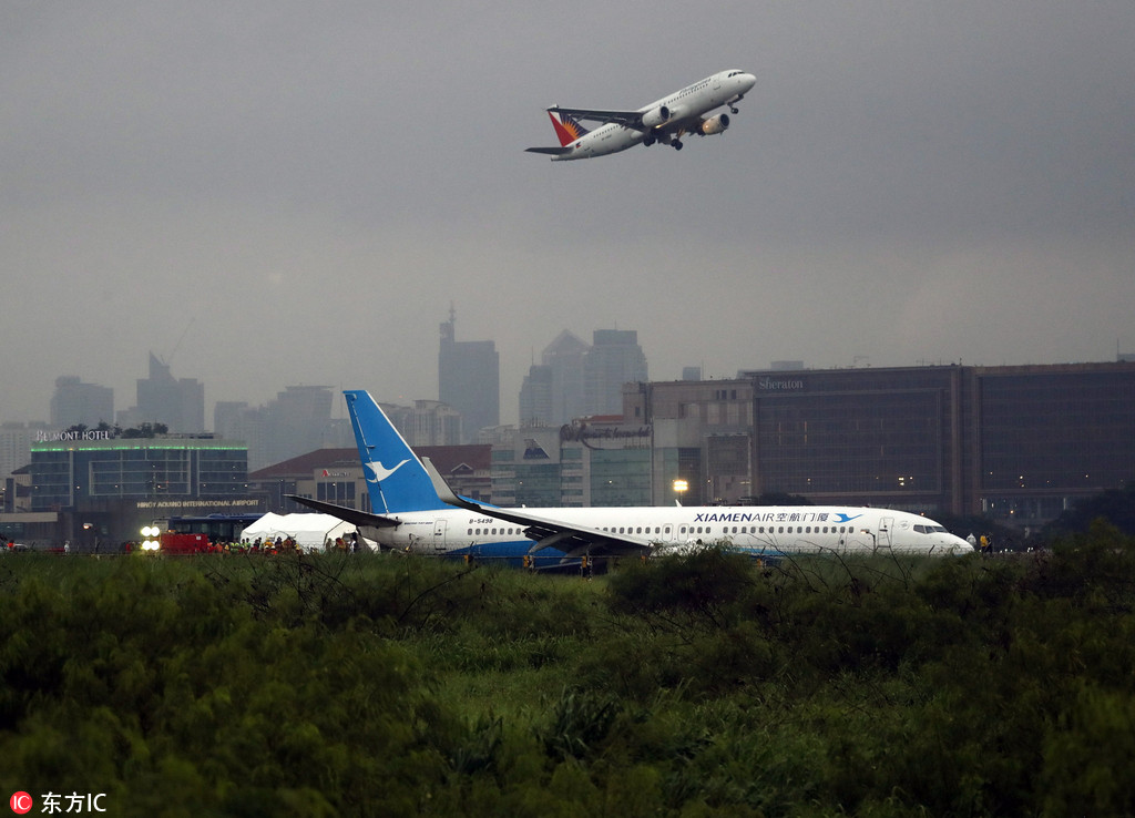 Avi?o da Xiamen Airlines sai da pista em Manila