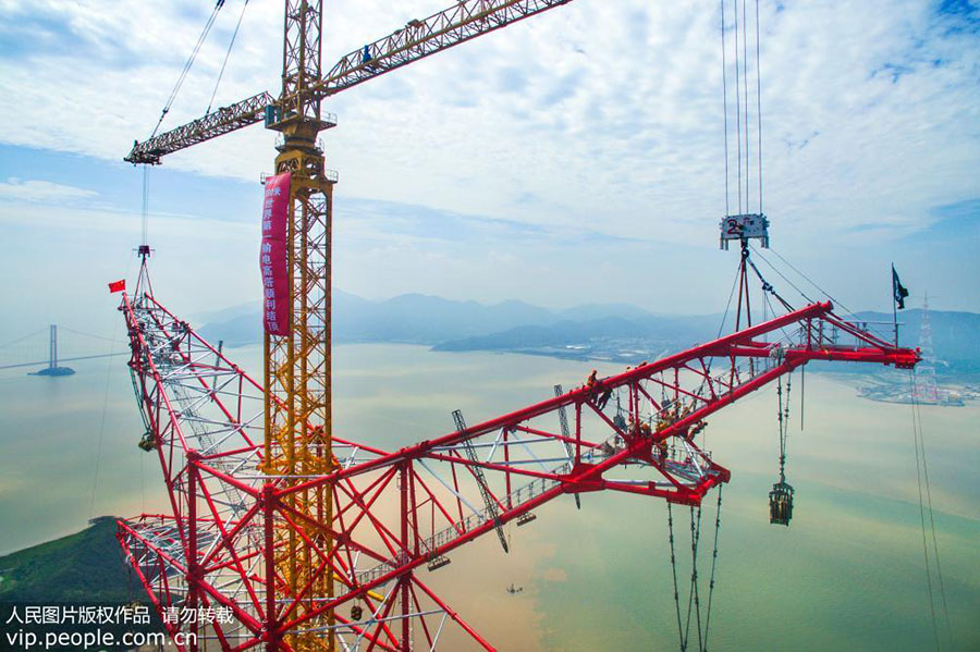 Zhejiang: Concluída a primeira torre de transmiss?o de eletricidade mais alta do mundo