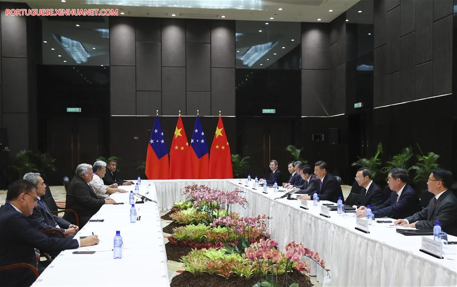 Xi reúne-se com líderes das na??es insulares do Pacífico para maior coopera??o na Iniciativa do Cintur?o e Rota