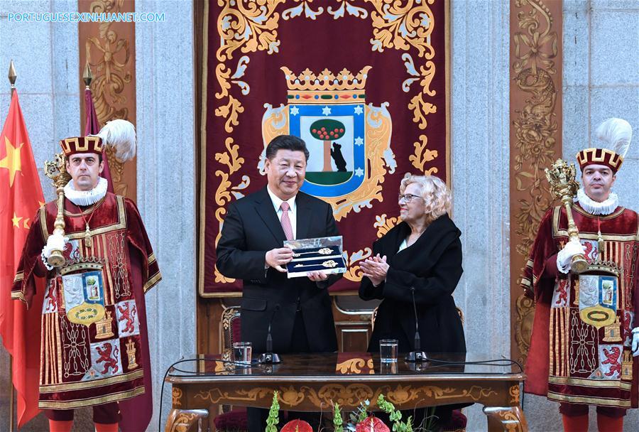 China e Espanha concordam em promover rela??es durante visita de Xi