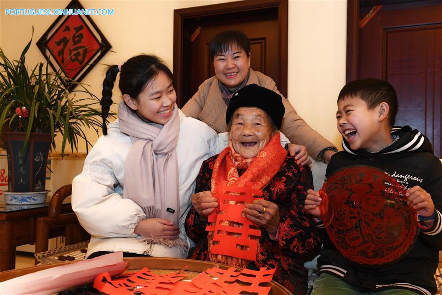 Várias atividades s?o realizadas em toda a China para celebrar ano novo de 2019