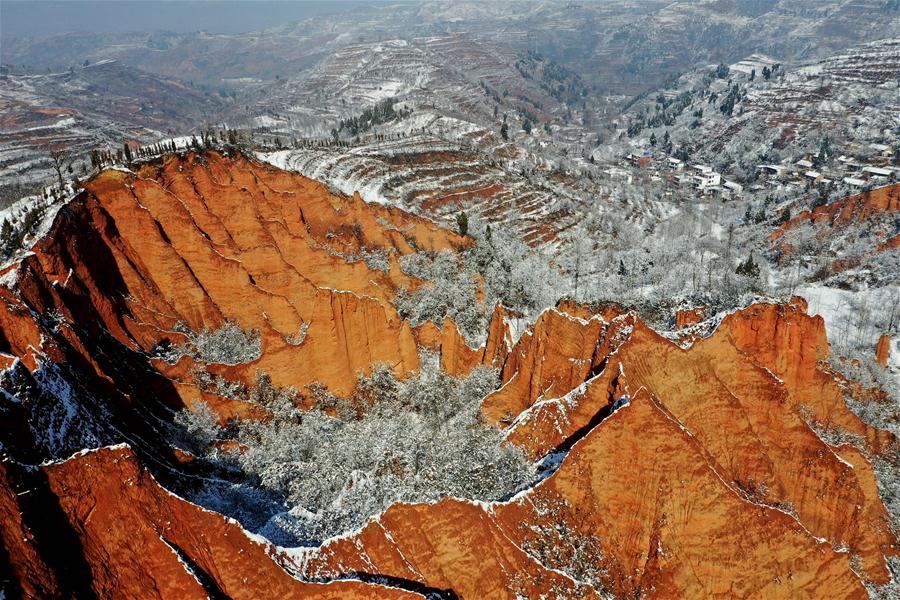 Paisagem de neve em toda a China