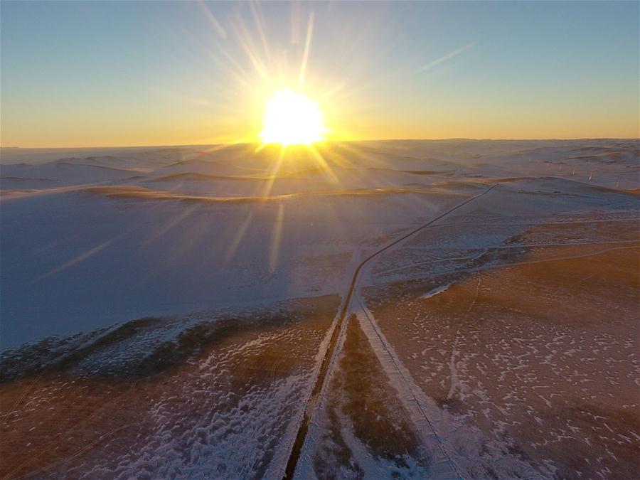 Paisagem de neve em toda a China