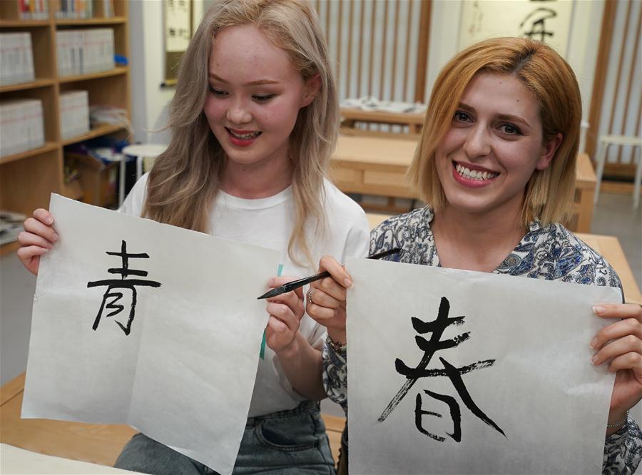 Jovens representantes e estudantes estrangeiros realizam intercambio cultural em Nanjing