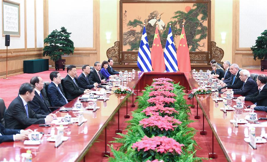 Xi realiza conversa??es com presidente da Grécia