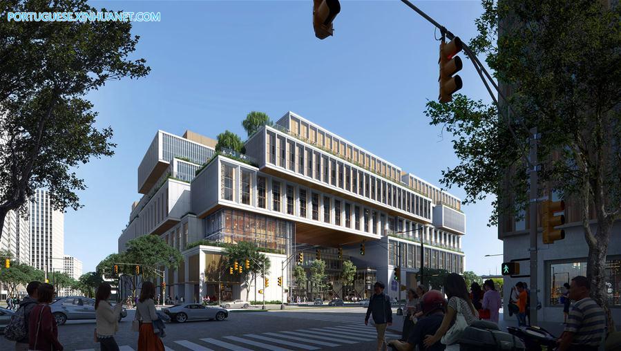 Constru??o do campus da Universidade de Nova York em Shanghai