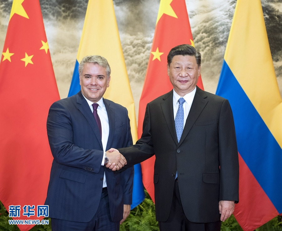 Xi Jinping e Iván Márquez comemoram 40 anos das rela??es China-Col?mbia
