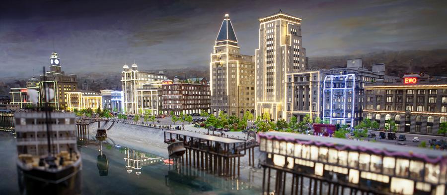 Exposi??o em miniatura mostra pontos de referência de Shanghai e europeus