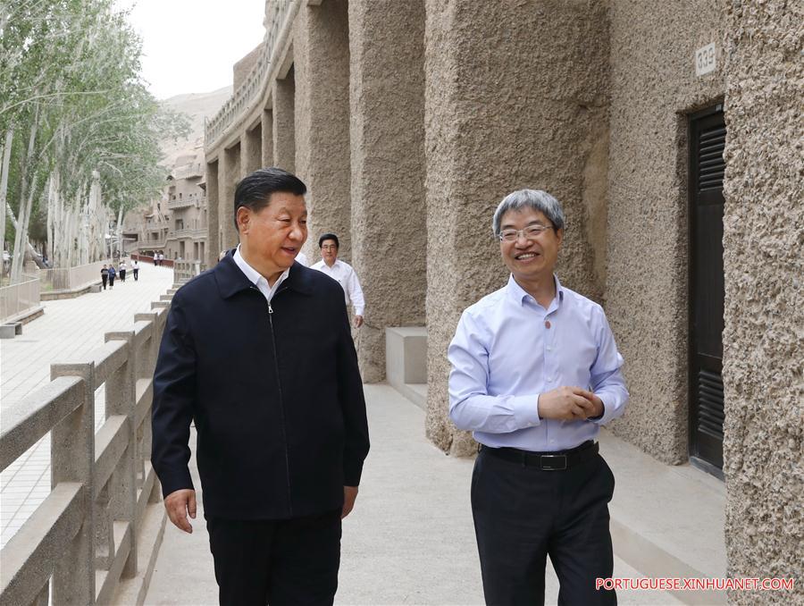 Xi visita patrim?nio cultural em Gansu
