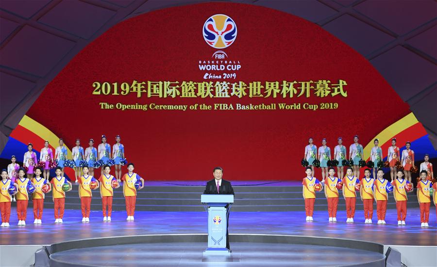 Xi participa da cerim?nia de abertura da Copa do Mundo de Basquete FIBA 2019