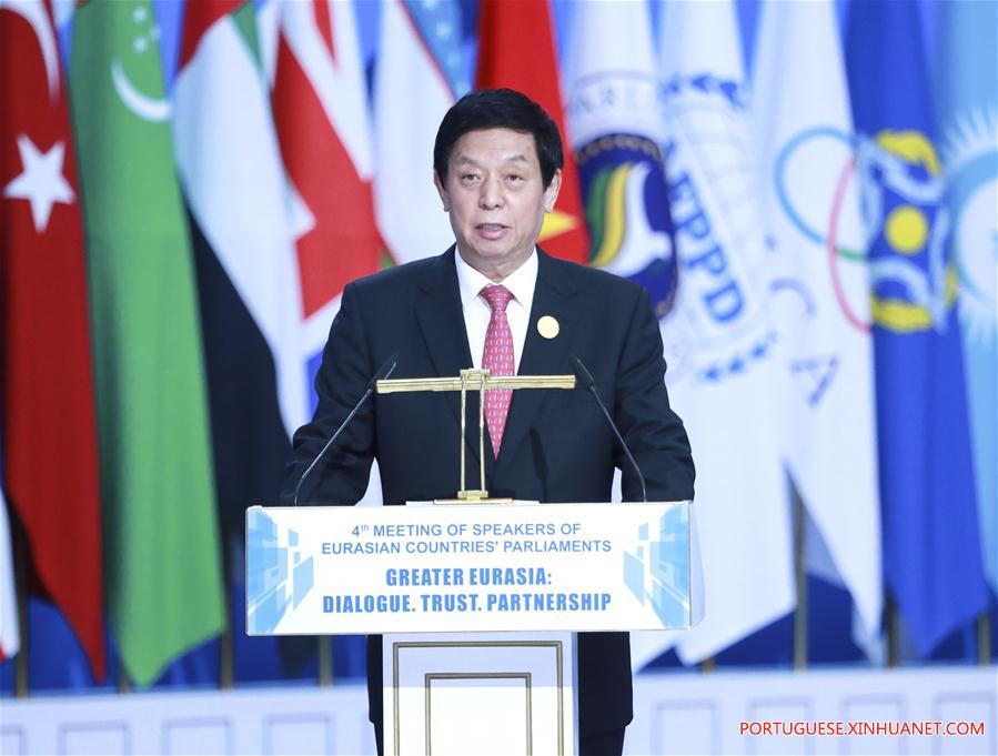 Chefe do Legislativo chinês diz que China busca coopera??o mais estreita com países eurasiáticos