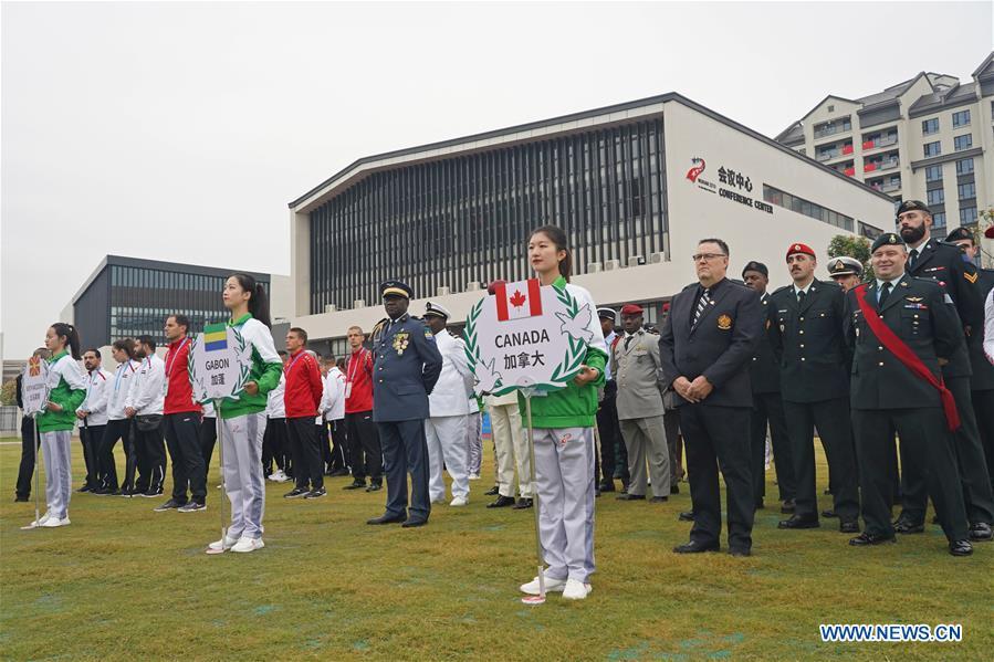 Cerim?nia de hasteamento da bandeira realizada na vila de atletas dos 7o Jogos Mundiais Militares