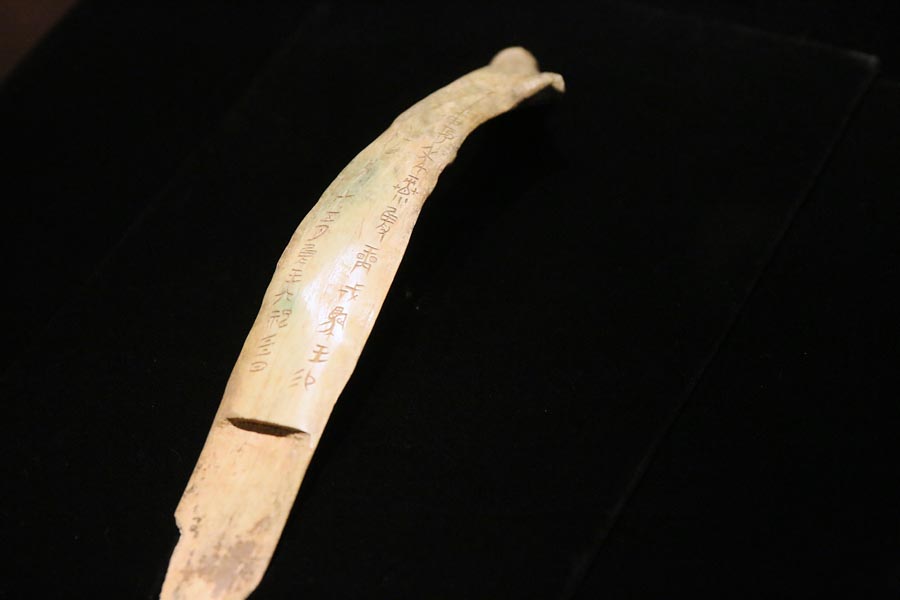 Ossos oraculares com inscri??es deixam suas marcas