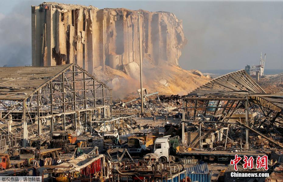 Compara??o antes e depois da explos?o em Beirute no Líbano