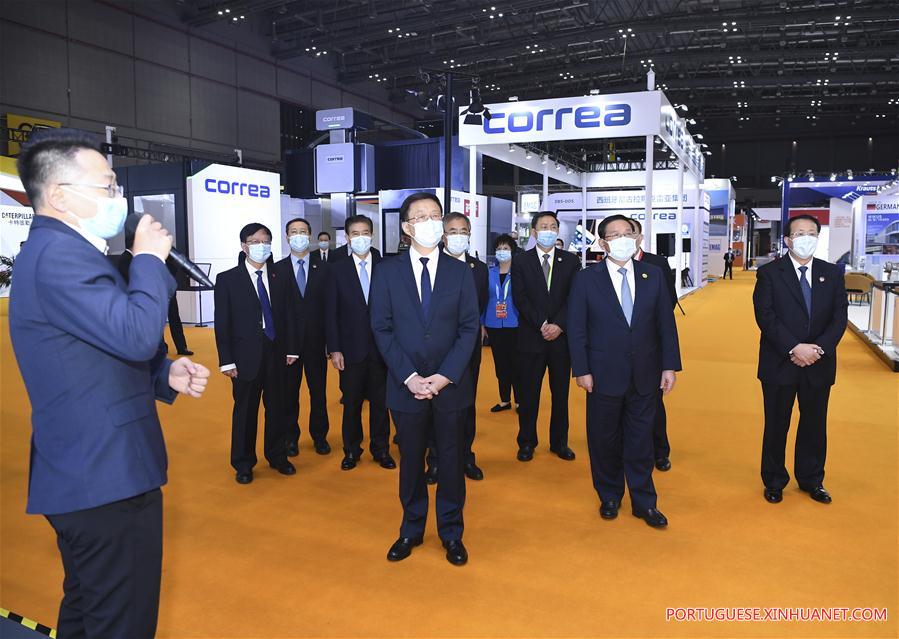 Vice-primeiro-ministro chinês participa de abertura da 3a CIIE e visita a exposi??o