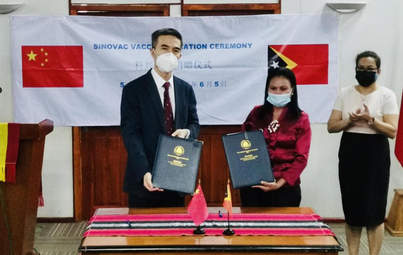 Timor Leste recebe doa??o chinesa de vacinas contra COVID-19